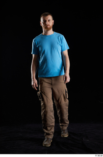 Victor  1 blue t shirt brown shoes brown trousers…